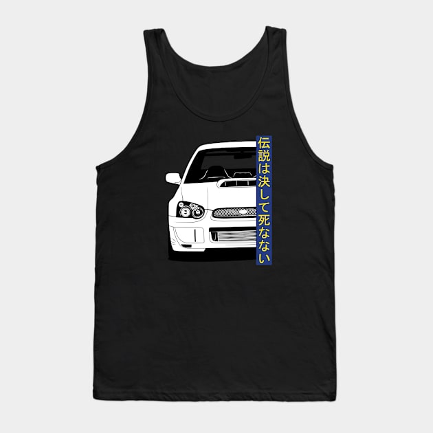 Impreza WRX STI Rallye JDM Tuning Car 90s "Legends never die" Tank Top by Automotive Apparel & Accessoires